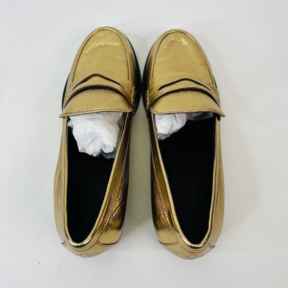 ME+EM Metallic Loafers Gold Women's Size EU38‎ / US7 Italy - Picture 5 of 9